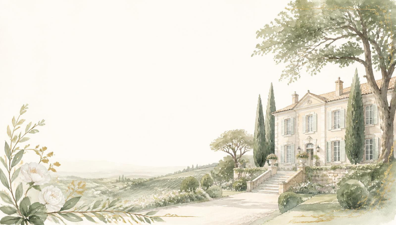 Illustration aquarelle du Domaine La Bastide à Méry-sur-Oise